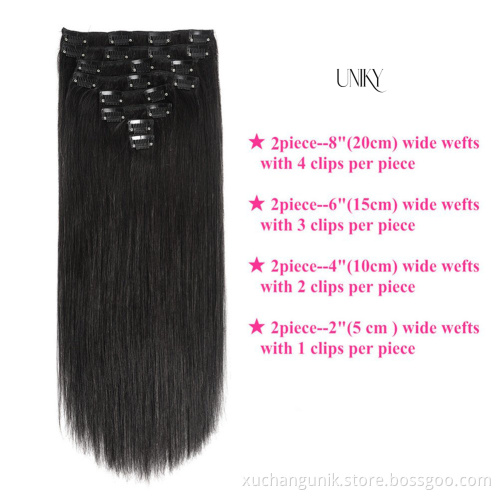 Uniky High Quality 100% Vietnam human virgin clip in hair extension for women of Human hair Vietnam